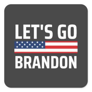 lets go brandon chant joe biden, funny lets go bra square sticker