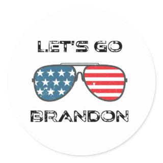 Let's Go Brandon Funny Biden Chant Flag Classic Round Sticker