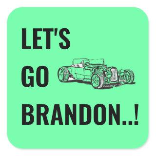 Let's Go Brandon Retro Race Car Vintage Square Sticker