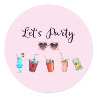 Let's Party Summer Soiree Classic Round Sticker