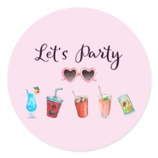 Let's Party Summer Soiree Classic Round Sticker