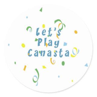Let's Play Canasta Classic Round Sticker