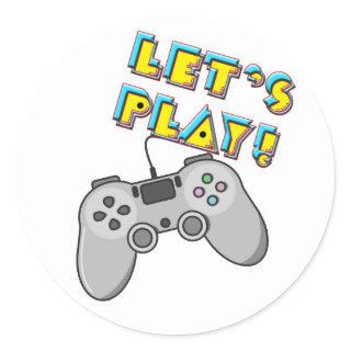 Let's Play Video Games  Classic Round Sticker