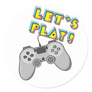 Let's Play Video Games  Classic Round Sticker