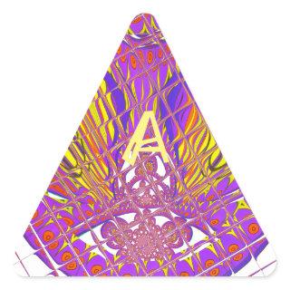 Letter A, Colorful logo text design Triangle Sticker
