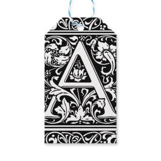 Letter A Medieval Monogram Art Nouveau Gift Tags