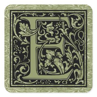 Letter E First Letter Monogram Square Sticker