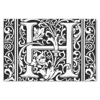 Letter H Medieval Monogram Art Nouveau Tissue Paper