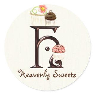 Letter H Monogram Cupcake Logo Business Stickers