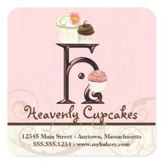 Letter H Monogram Cupcake Logo Business Stickers