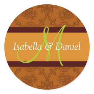 Letter M Monogram Envelope Stickers