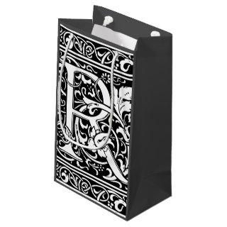 Letter R Medieval Monogram Art Nouveau Small Gift Bag