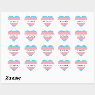 #LetThemPlay Transgender Athletes Trans Flag Heart Sticker