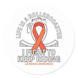 Leukemia cancer awareness orange ribbon classic round sticker