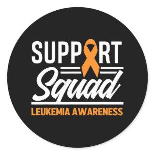 Leukemia Warrior Support Squad Leukemia Cancer Awa Classic Round Sticker