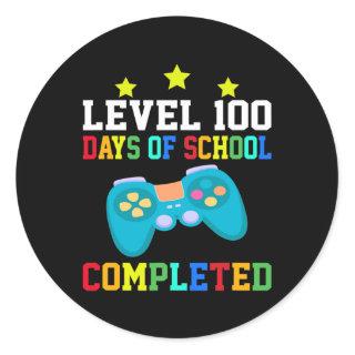 LEVEL 100 DAYS OF SCHOOL Video Game Teachers Classic Round Sticker