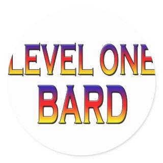 Level one bard classic round sticker
