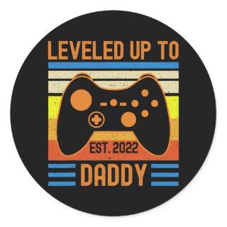 Leveled Up to Daddy Est 2022 Gamer Dad Family Classic Round Sticker