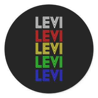 Levi Personalized First Name Style By Mel Classic Round Sticker