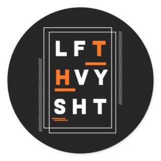 Lft Hvy Sht Fun Weight Lifter Gym Bunny Classic Round Sticker