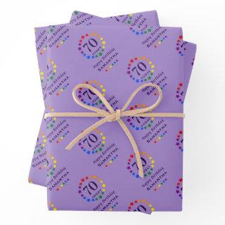 LGBT 70 Today or Any Age Birthday and Name Purple  Sheets