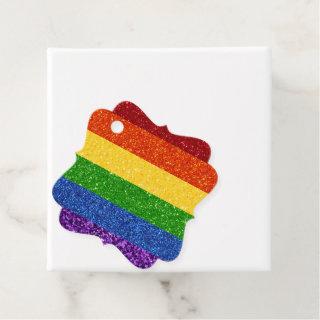 LGBT Glitter Rainbow Pride Flag Favor Tags
