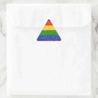 LGBT Glitter Rainbow Pride Flag Triangle Sticker
