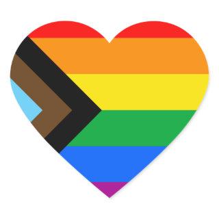 LGBT PRIDE (Progress Pride) Heart Sticker
