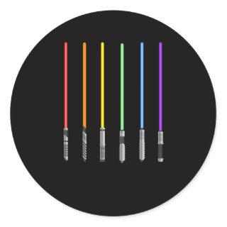 LGBT Pride Swords Lesbian Gay Equal Rights Classic Round Sticker