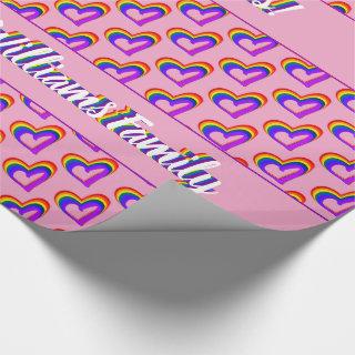 LGBT Rainbow Flag Heart Pattern Colorful Gay Pride