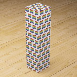 LGBT Rainbow Wedding Layer Cake Slice Gay Pride Wine Box