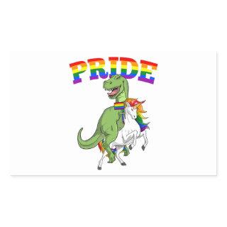 Lgbt T-Rex Dinosaur Unicorn Gay Pride Rainbow Lgbt Rectangular Sticker