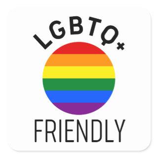 lgbtq friendly flag homosexual rainbow hope symbol square sticker