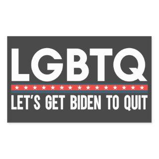 LGBTQ Let's Get Biden To Quit Anti Joe Biden Funny Rectangular Sticker