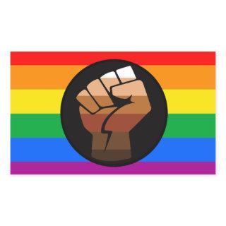 LGBTQ PRIDE (POC Fist Pride) Rectangular Sticker