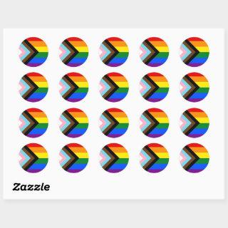 LGBTQ & Pride - Rainbow Progress Flag  Classic Round Sticker