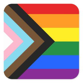 LGBTQ & Pride - Rainbow Progress Flag Stickers