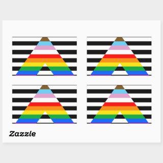LGBTQ Progress Ally Pride Flag Rectangular Sticker