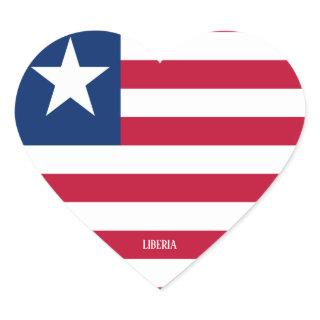 Liberia Flag Splendid Patriotic Heart Sticker