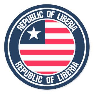 Liberia Round Emblem Classic Round Sticker