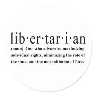Libertarian Definition Classic Round Sticker