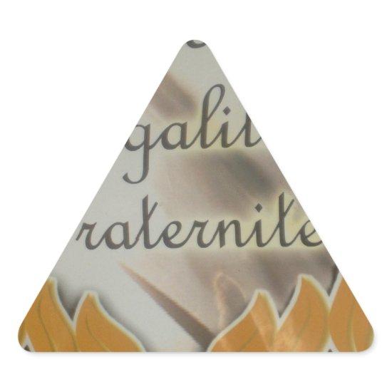 Liberty, Equality, Fraternity: Flourishing Future Triangle Sticker