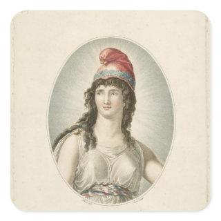 Liberty, Patron of the French, engraved by Ruotte Square Sticker