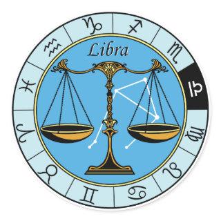 libra astrological zodiac sign classic round sticker