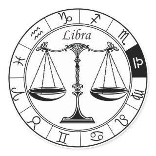 libra astrological zodiac sign classic round sticker