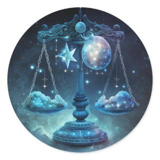 Libra Zodiac Graphic Classic Round Sticker