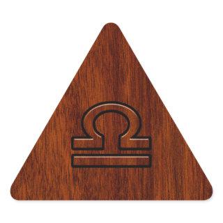 Libra Zodiac Symbol on Mahogany Triangle Sticker