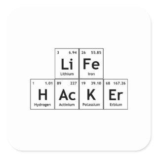 LiFe HAcKEr Chemistry Elements Periodic Table Word Square Sticker