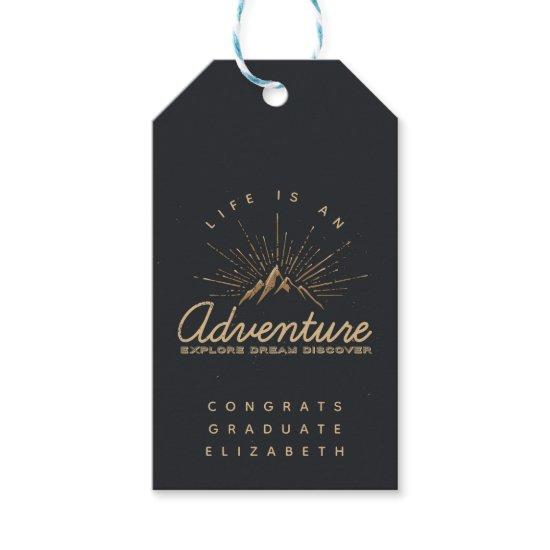 Life is an Adventure Mountain with Sunrays Gift Tags