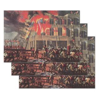 Life of a Fireman, Vintage Business Firemen Fire  Sheets